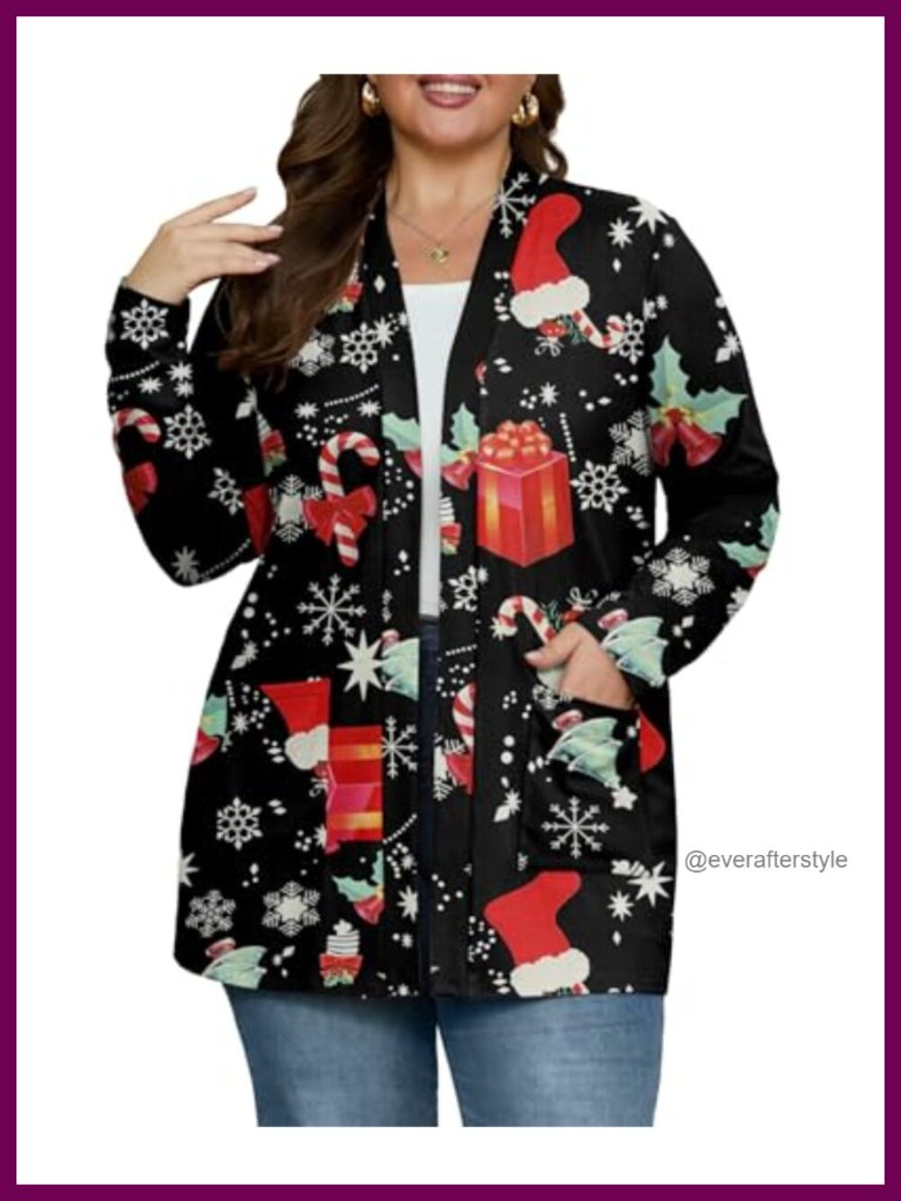 Plus Size Lightweight Open Front Cardigan with Pockets